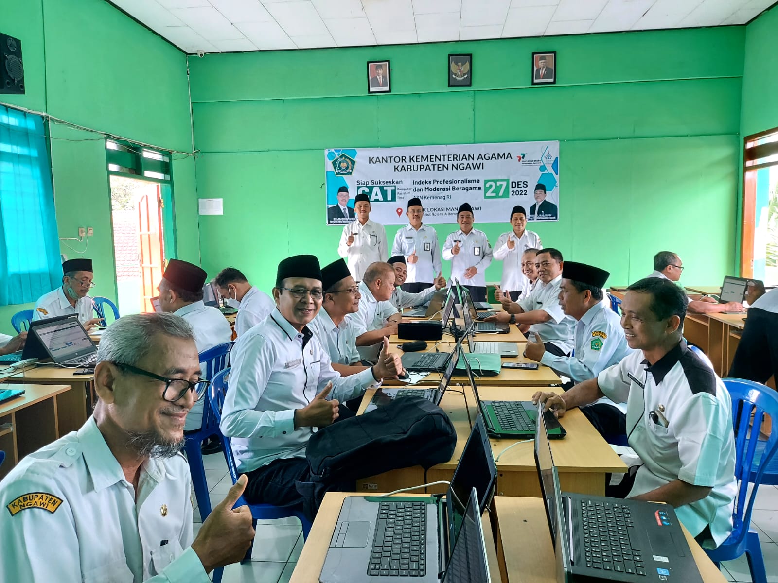 Kakankemenag Ngawi Tinjau Pelaksanaan CAT IPMB ASN Di Titik Lokasi MAN 1 Ngawi
