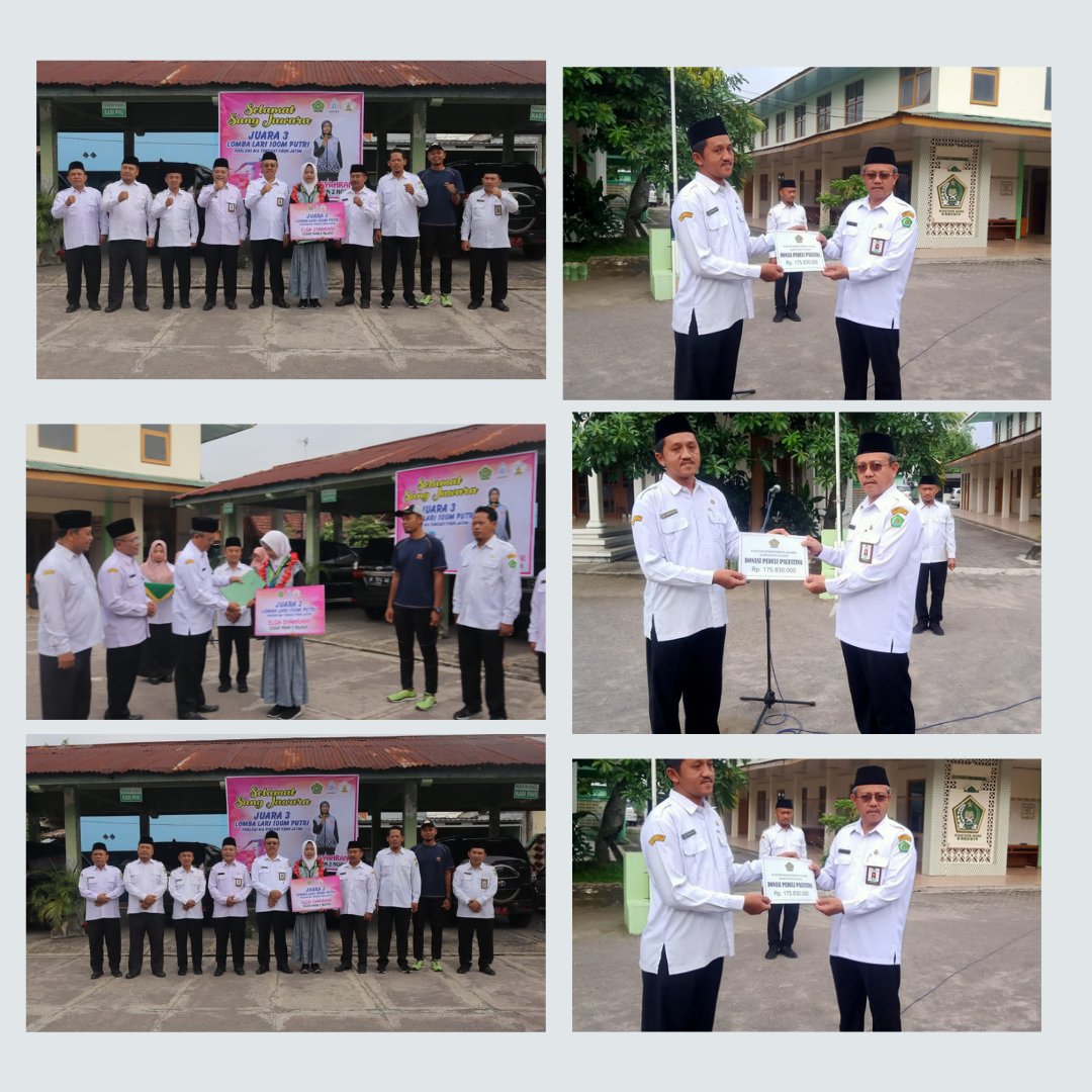 Penyerahan Donasi Peduli Pelestina Dan Taliasih Juara 3 Lari 100 M Porseni MA