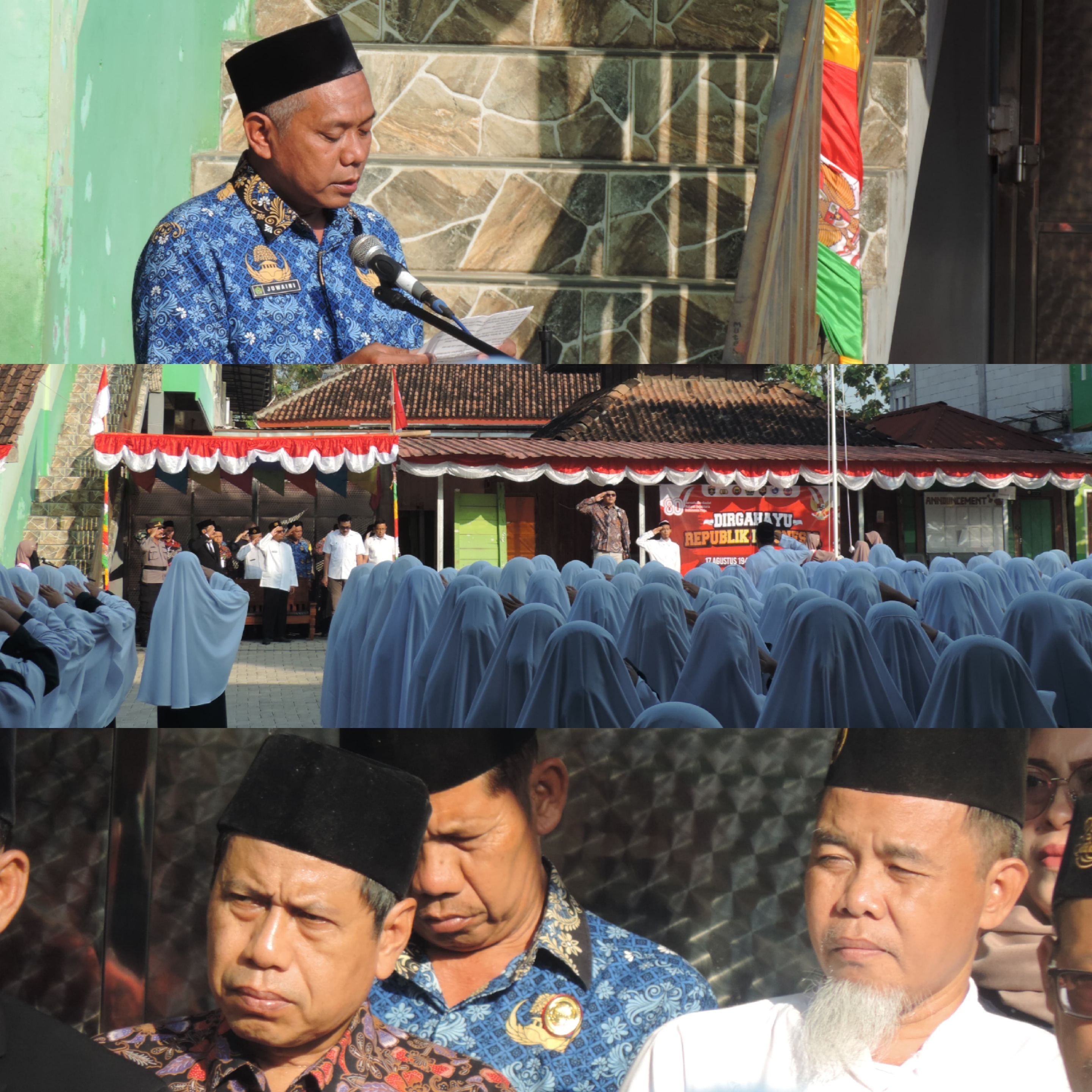 Santri Kedunggalar Ikuti Upacara HUT RI Bersama Densus 88 dan Forkopimcam