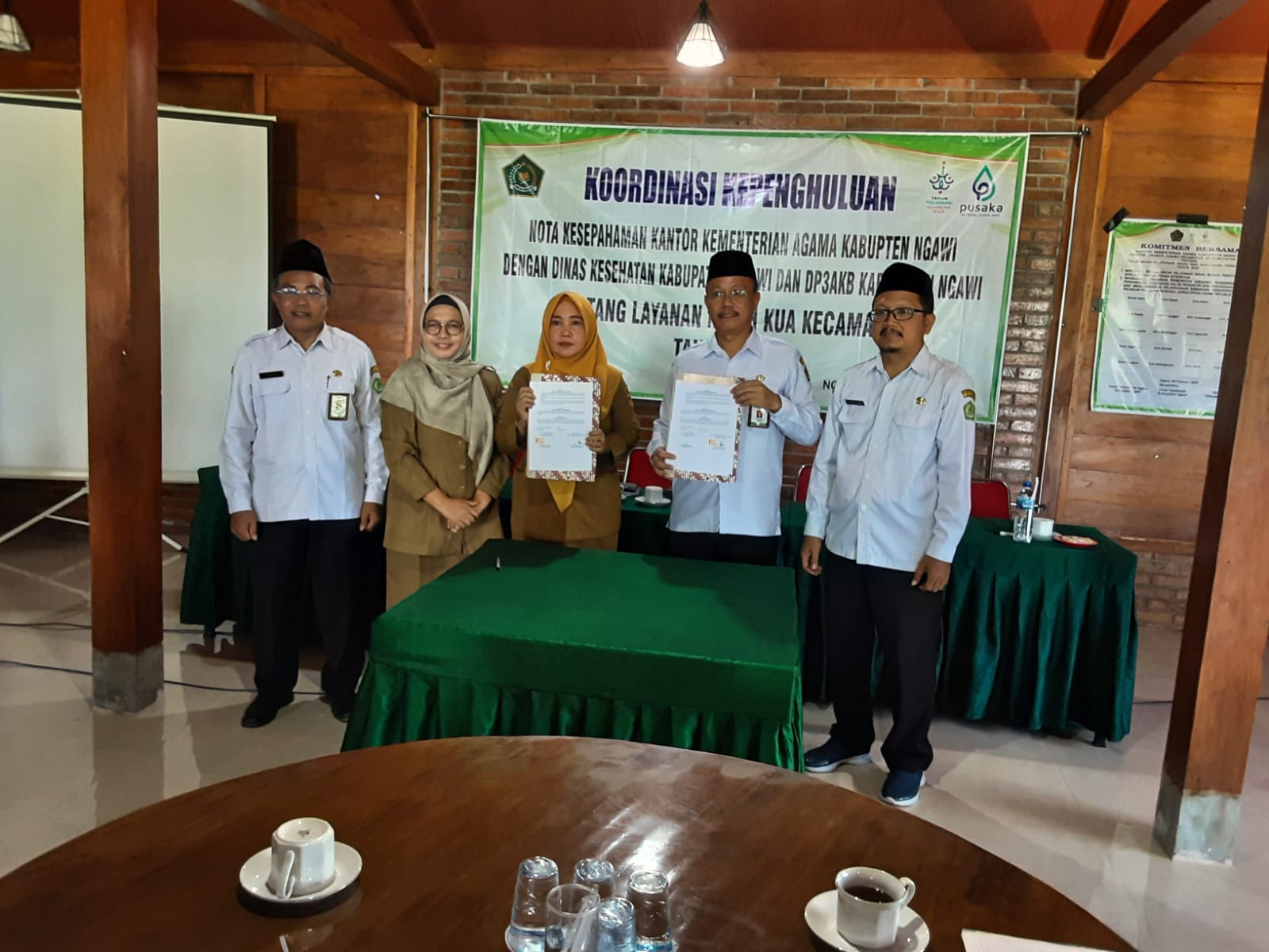 Nota Kesepahaman Kemenag, Dinas Kesehatan Dan DP3AKB Ngawi Tentang Layanan Nikah Di KUA Kec