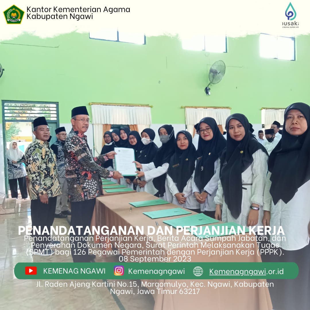 Penandatanganan Perkin Dan Penyerahan SPMT Kemenag Ngawi