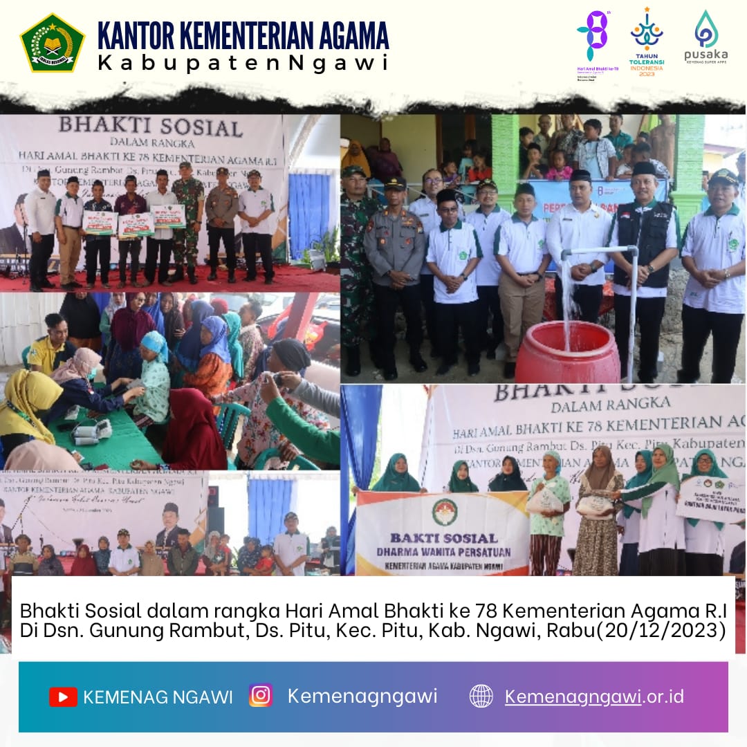 Kankemenag, BAZNAS Ngawi Gelar Bhaksos Dalam Rangka HAB Ke 78 Kemenag R.I