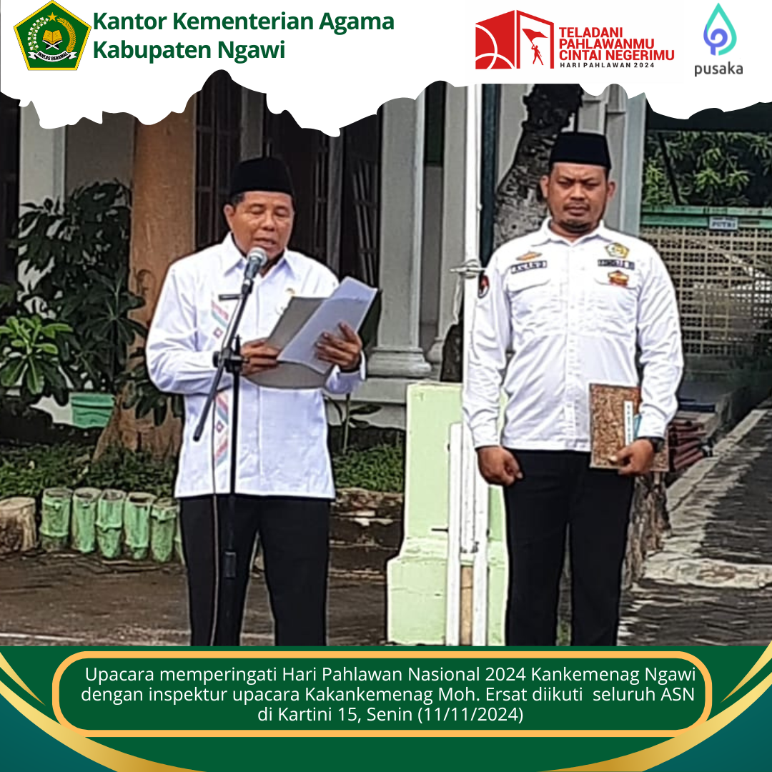 Upacara Hari Pahlawan Nasional 2024 Di Kankemenag Ngawi