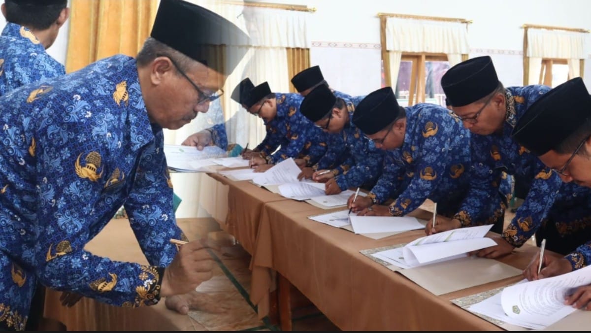 Penandatangan Perkin dan Pakta Integritas Tahun 2024 di Kemenag Ngawi