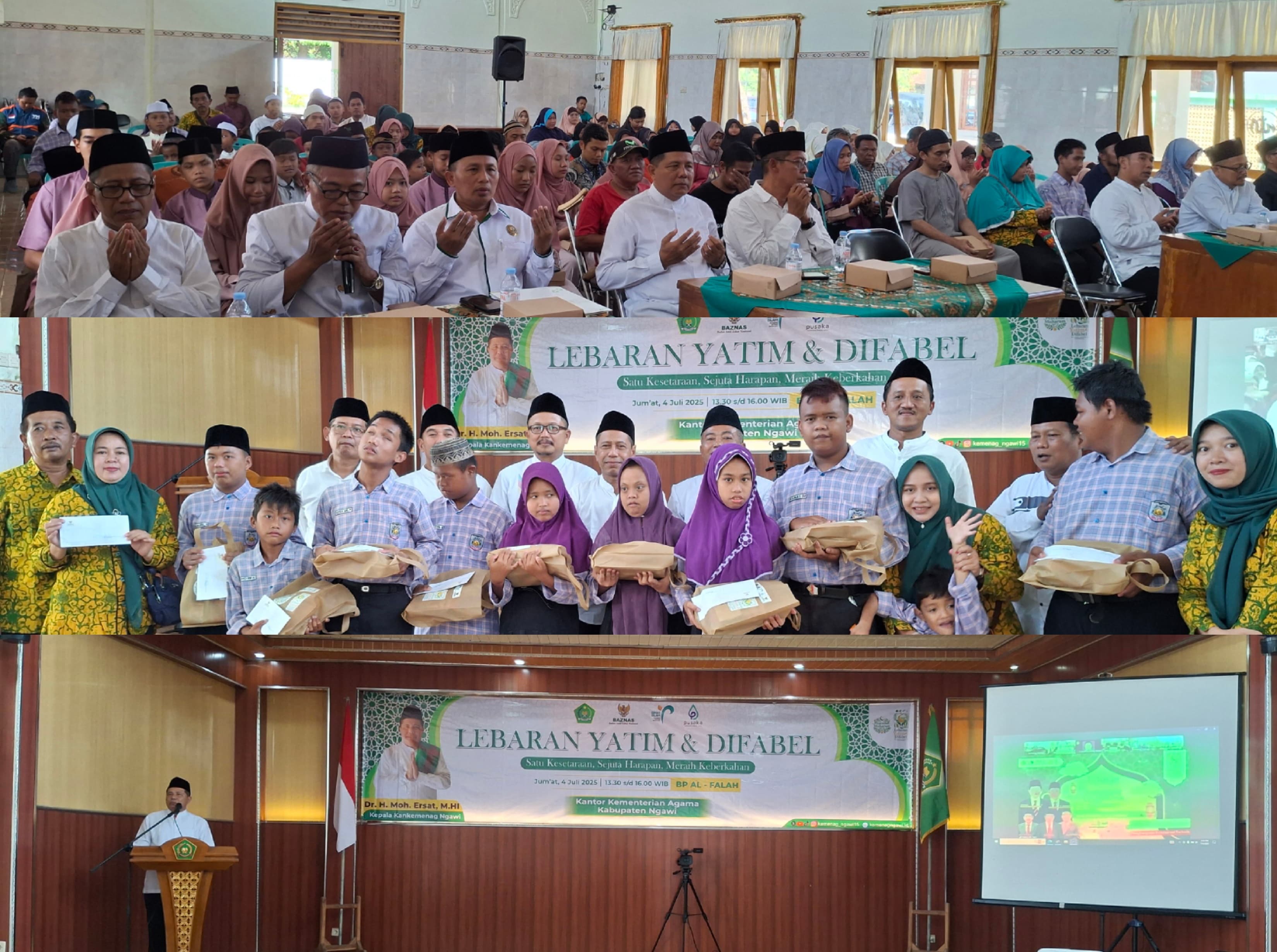 Kemenag Ngawi Gelar Santunan Yatim dan Penyandang Disabilitas