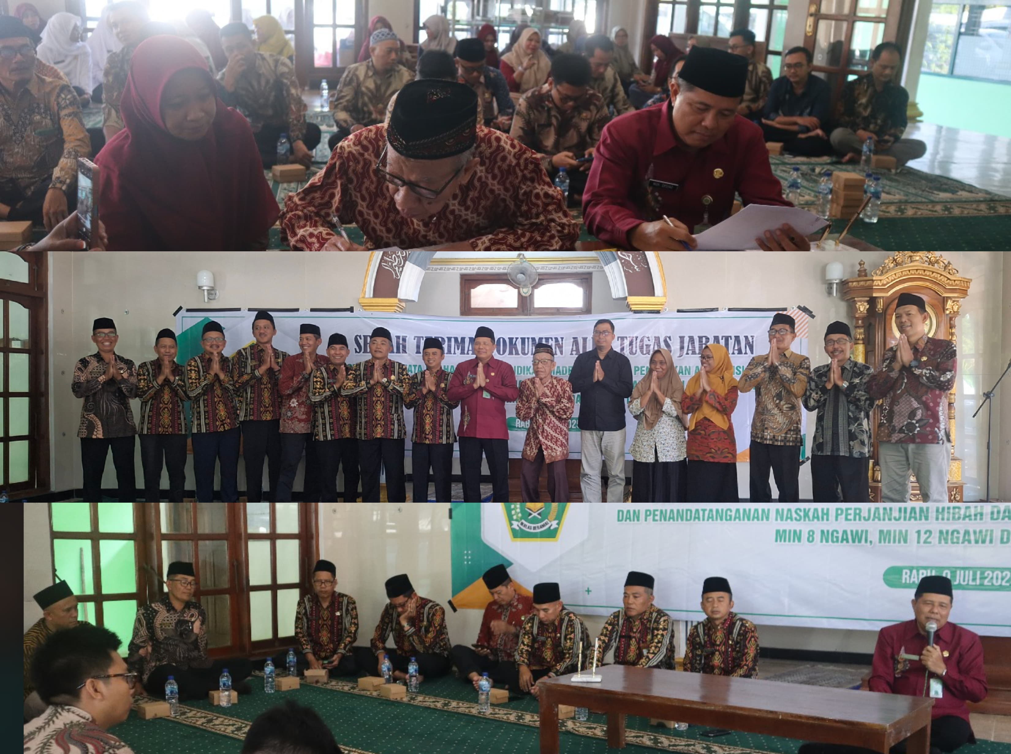 Kemenag Ngawi Gelar Sertijab dan Penandatanganan Hibah Tanah