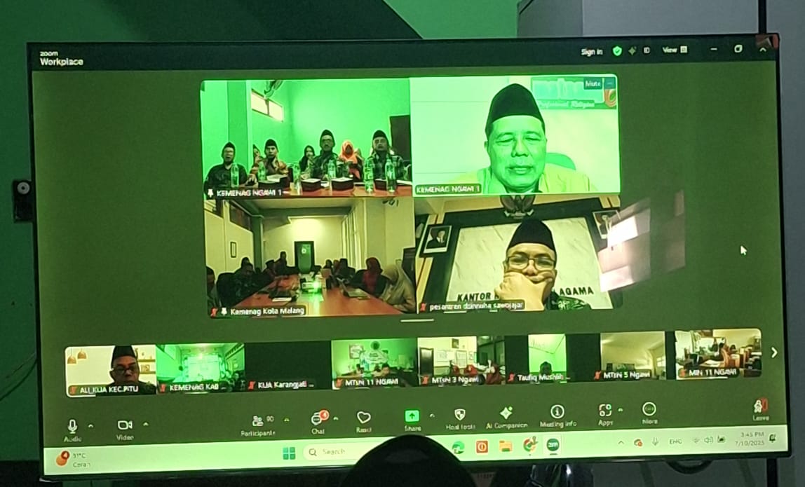 Gali Best Practice PMPZI, Kemenag Ngawi Gelar Rapat Virtual dengan Kemenag Kota Malang
