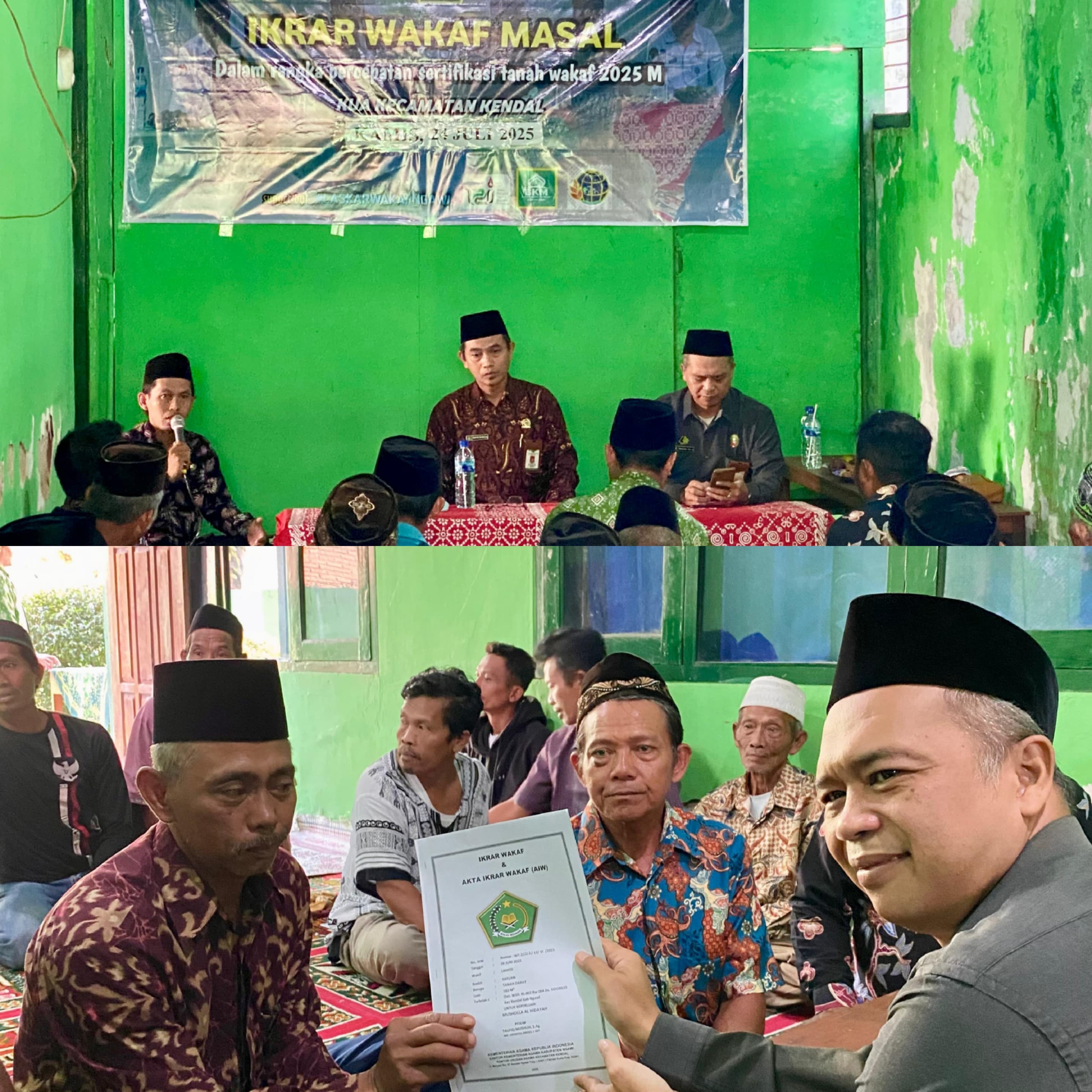 KUA Kendal Laksanakan Ikrar Wakaf Massal, Dukung Percepatan Sertifikasi Tanah Wakaf 2025