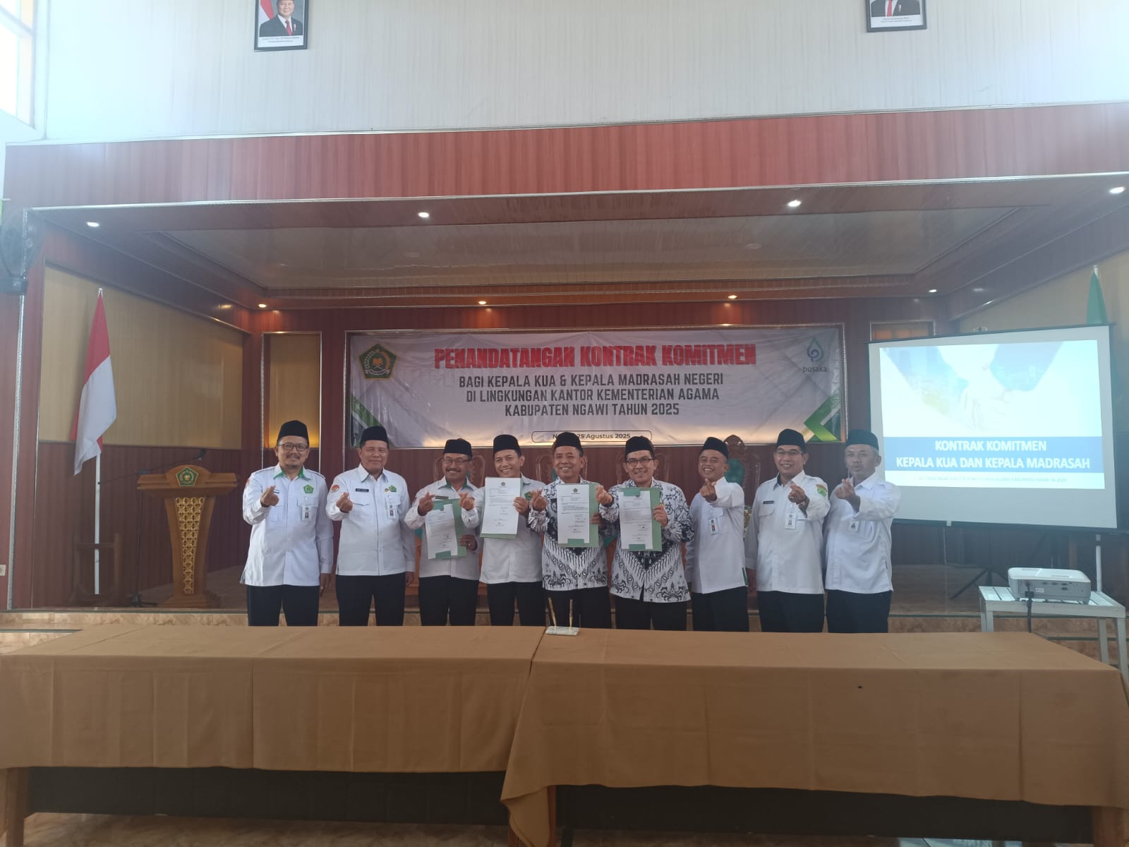 Kemenag Ngawi Laksanakan Penandatanganan Kontrak Komitmen Kepala KUA dan Kepala Madrasah Negeri