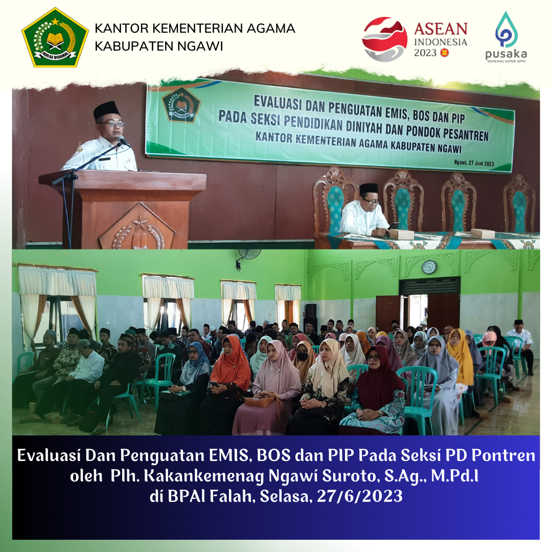 Evaluasi Dan Penguatan EMIS, BOS, PIP Seksi PD Pontren Kankemenag Ngawi